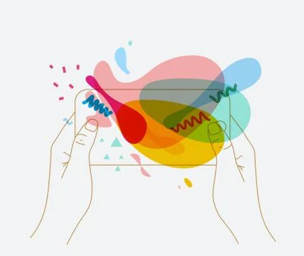 Hand phone interactive game Stock Illustration