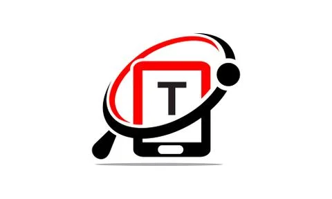 Hand phone Search initial T Stock-Illustration