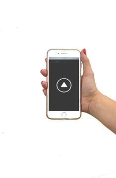 Hand phone in white Background Stock Photos