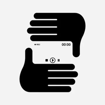 Hand photo frame. Stock Illustration