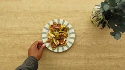 Hand pick dried fig fruit Stock Footage 313103922
