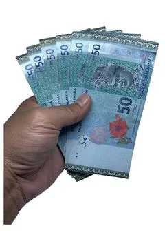 Hand pick Malaysian Ringgit (MYR) Banknote RM50 Stock Photos