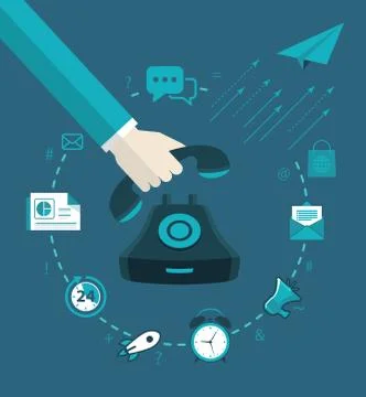 A hand pick up a phone Stock Illustration