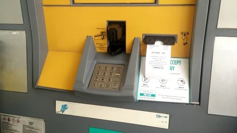 The hand picked a petrol receipt Video stock 87427617