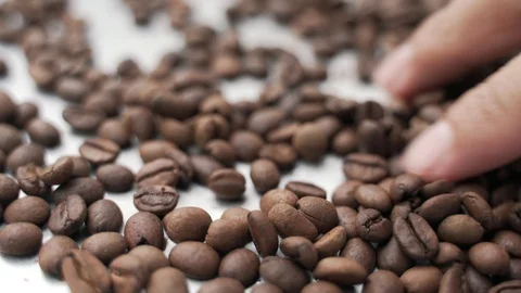 Hand picking bad roasted coffee Stock Footage 119830052