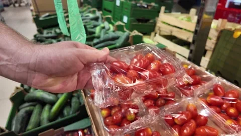 Hand Picking Fresh Cherry Tomatoes Stock Footage 284148364