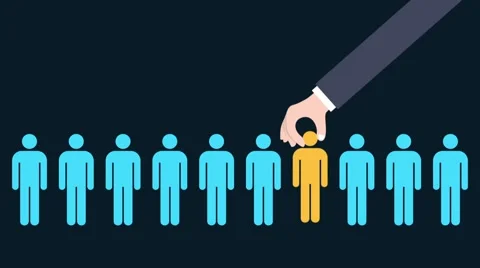 Hand picking a man from the crowd Stock Footage 62192613