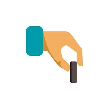 Hand picking or selecting a small object Stock Illustration