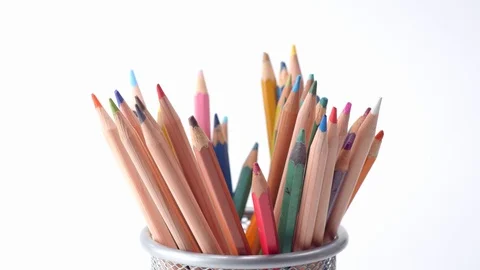 Hand picking out and returning a colouring pencil Stock Footage 115669052