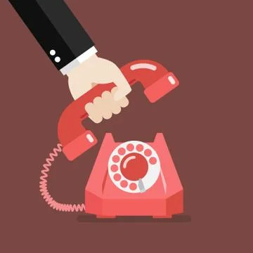 Hand picking up the phone Ilustração Stock