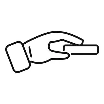 Hand picking up rectangular object with index finger and thumb Stock Illustration