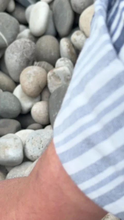 Hand Picking Smooth River Stones for DIY Fire Pit Видео 342002241