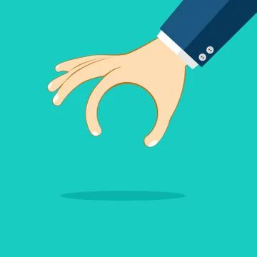 The hand is picking up things.isolated on background. vector illustration Stock Illustration