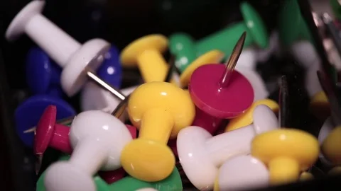 Hand Picks Drawing Pins Video stock 75863426
