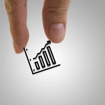 Hand picks pixel graph icon Stock Illustration