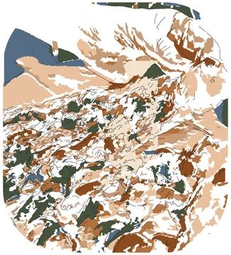 Hand picks up a slice of pizza Stock Illustration