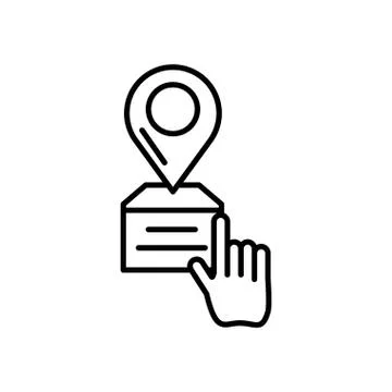 Hand with pin pointer location Stock Illustration