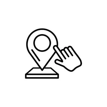Hand with pin pointer location Stock Illustration