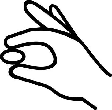 Hand pinch gesture small amount icon Stock Illustration