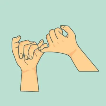 Hand Pinky promise  vector Stock Illustration