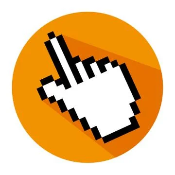 Hand pixel cursor interface icon Stock Illustration