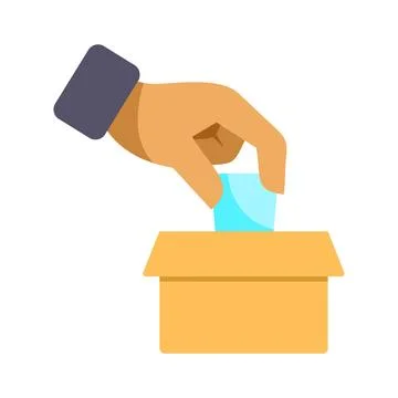 Hand placing ballot into voting box symbolizing election choice Stock Illustration