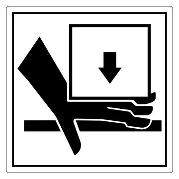 Hand Placing Box with Down Arrow Symbol for Safety and Instructional Signage 스톡 일러스트