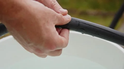 Hand placing rubber repair patch on punctured bicycle tire 스톡 동영상 244921170