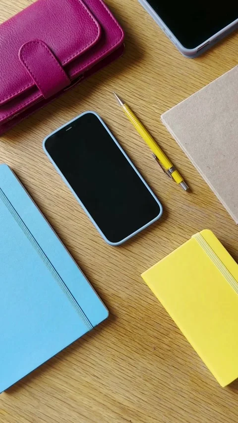 Hand Placing a Tablet and Wallet on a Table – Casual Modern Lifestyle Scene Video stock 309850665