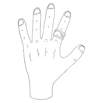 Hand with a plaster icon. Vector illustration of a human hand with a plaster. Illustrazione stock