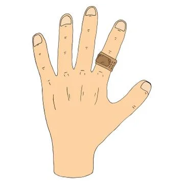 Hand with a plaster icon. Vector illustration of a human hand with a plaster. Stock Illustration