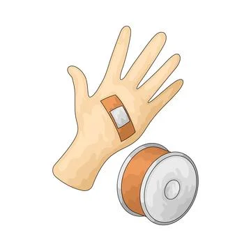 Hand with plaster illustration Stock Illustration