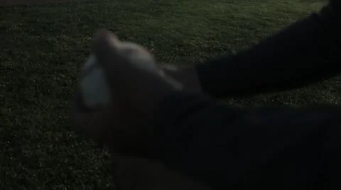 Hand playing with a baseball ball Stock Footage 56624011
