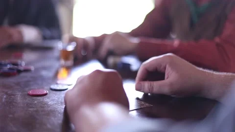 Hand with playing cards group of guys Stock Footage 160699876