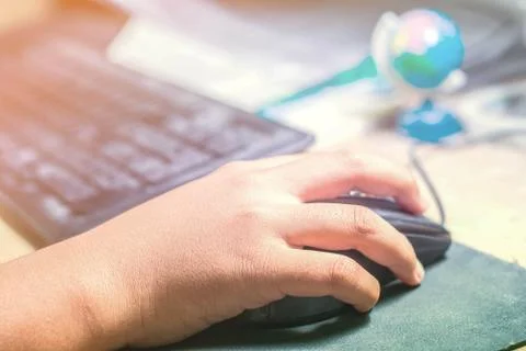 Hand to playing computer Stock Photos