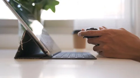 Hand playing console video game controller Video stock 119696749