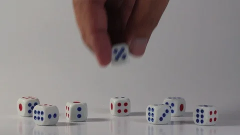 Hand playing with Dice Stock Footage 95827071