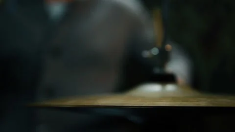 Hand Playing Drum Plate Stock Footage 108087446