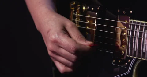 Hand Playing An Electric Guitar Stock Footage 243385723