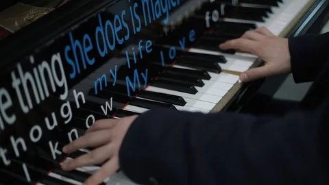 Hand Playing Piano Stock Footage 101754082