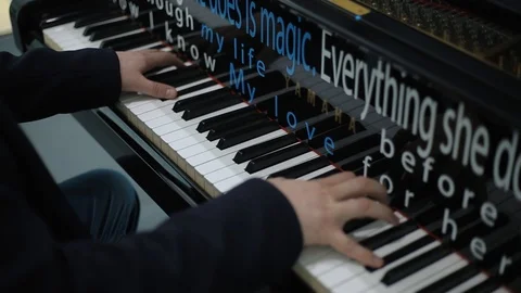 Hand Playing Piano Stock Footage 101754126