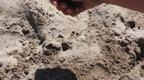 Hand playing with sand 4k Stock Footage 41421365