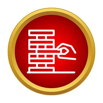 Hand playing strategy game pulling block from tower 库存插图