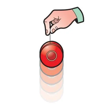 A hand playing yo-yo toy Stock Illustration