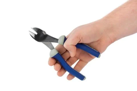 Hand with pliers Foto stock