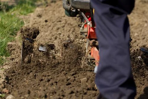 Hand plowing. Stock Photos