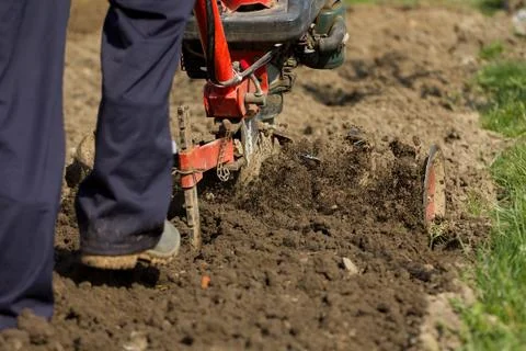 Hand plowing. Stock Photos