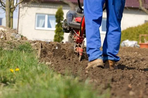 Hand plowing. Stock Photos