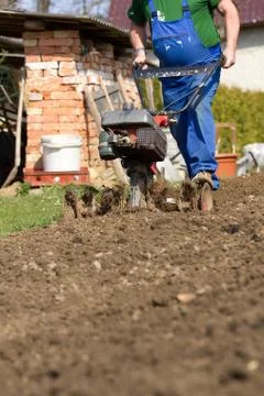 Hand plowing. Stock Photos