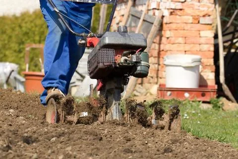 Hand plowing. Stock Photos